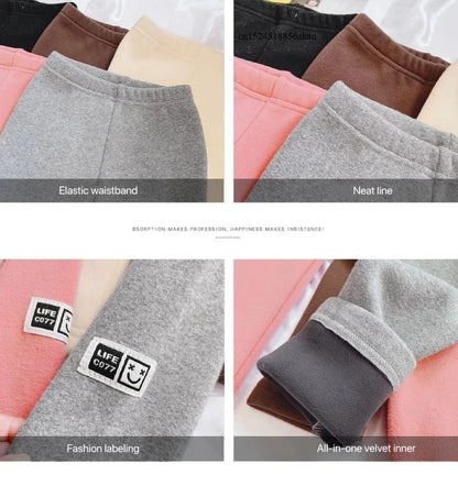 Girls Winter Fleece Warm Leggings