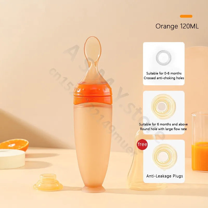 Baby Squeeze Feeding Bottle for Cereal and Puree