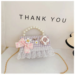 Flower Plaid Handbag for Girls (Ages 2-4)
