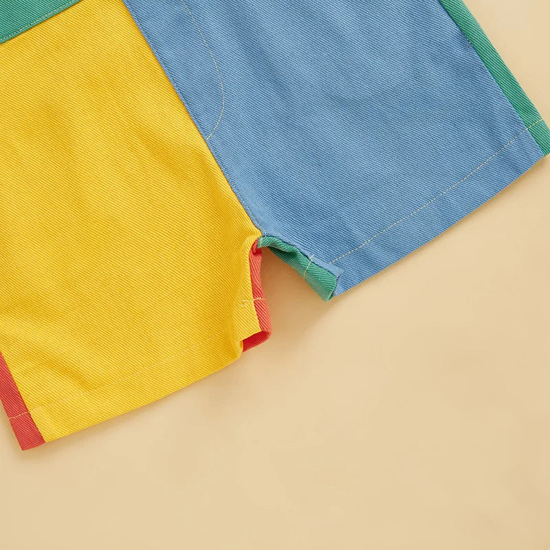 Toddler Overall Shorts, Adjustable Strap Suspender Romper