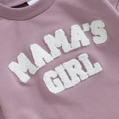 Baby Girls' Fuzzy Letter Romper, Embroidered Jumpsuit