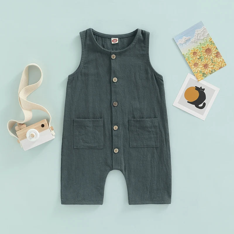 Button Down Baby Romper