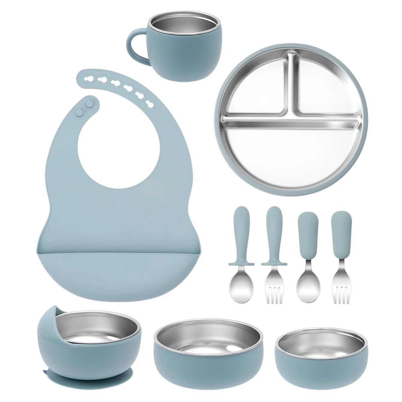 10PCS Stainless Feeding Set