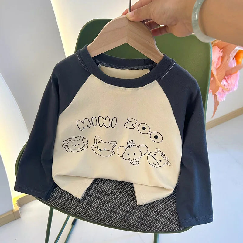 Kids' Cartoon Cotton Sweatshirt, Long-Sleeve Fall Top
