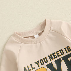 Baby Letter-Print Long-Sleeve Sweatshirt Romper