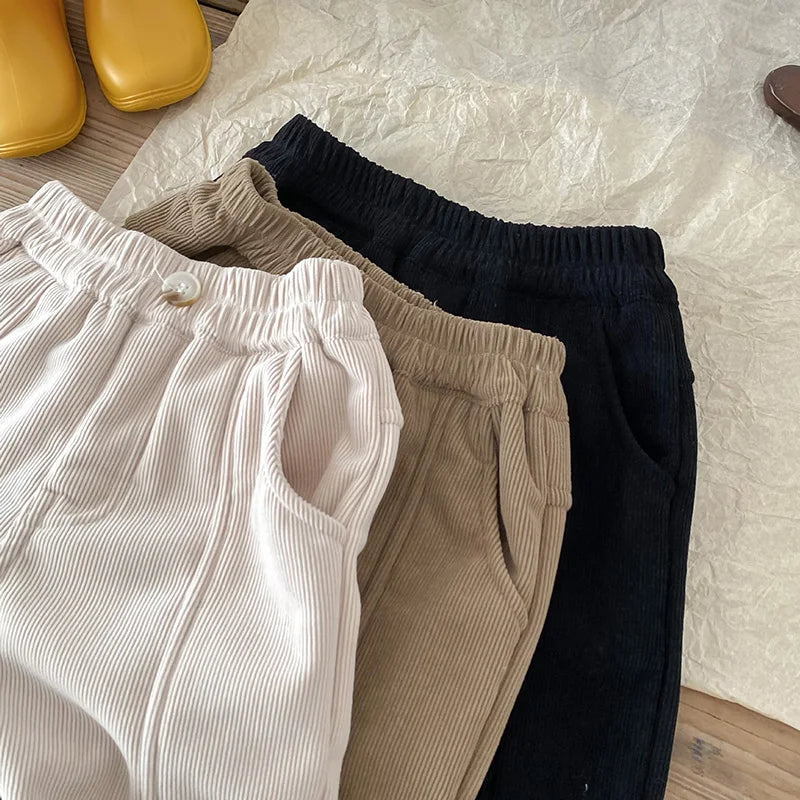 Solid Kids Boys Straight Pants - PAMU8