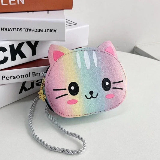 Girls' Cat-Themed Mini Shoulder Bag
