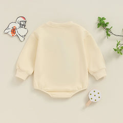Baby Football Embroidery Bodysuit, Long-Sleeve Fall Romper