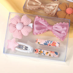 Baby Girls' Bow Hair Clips, 5-Piece Colorful Set