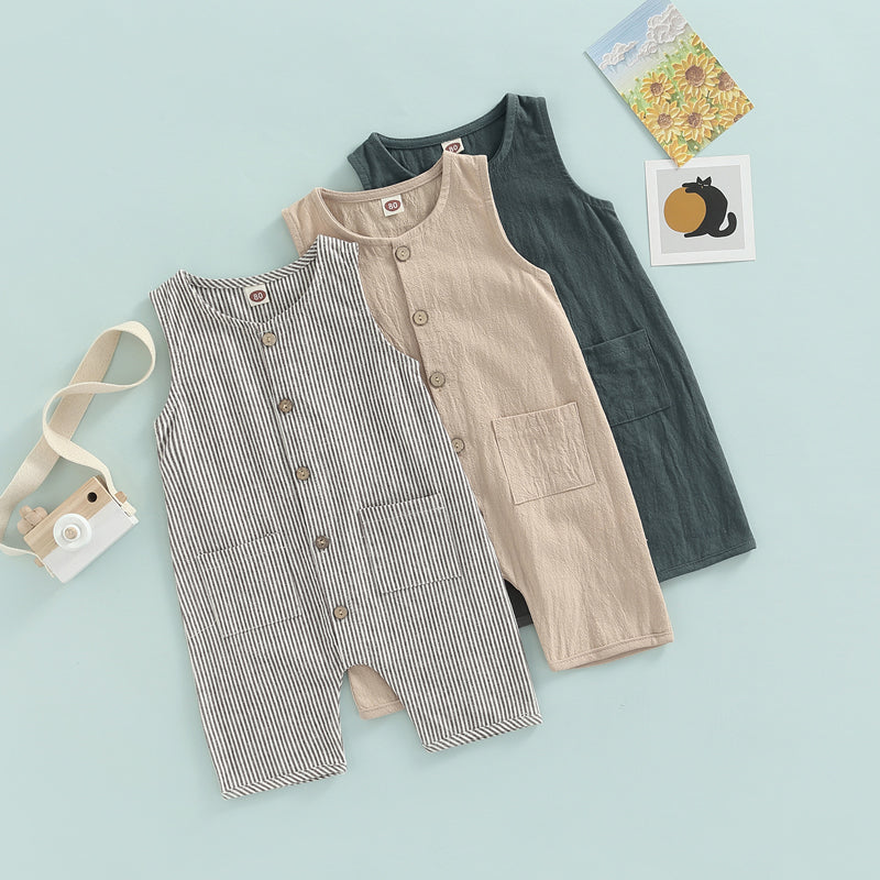 Button Down Baby Romper