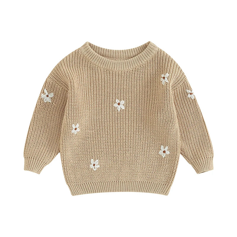 Girls Winter Flower Sweater - PAMU8