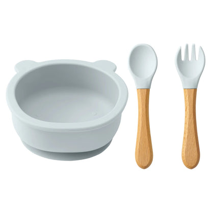 Wooden Handle Spoon Fork Bowl