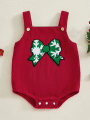 Embroidery Bow Christmas Bodysuit