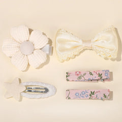 Baby Girls' Bow Hair Clips, 5-Piece Colorful Set