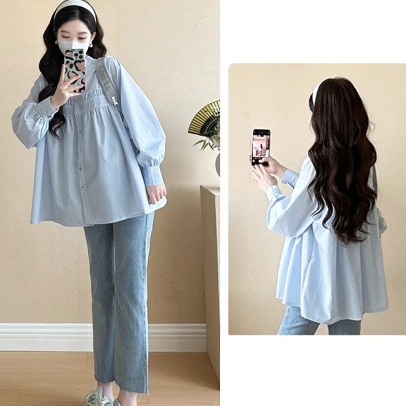 Lantern Sleeve Maternity Top