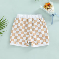 Kids Checkerboard Print Shorts