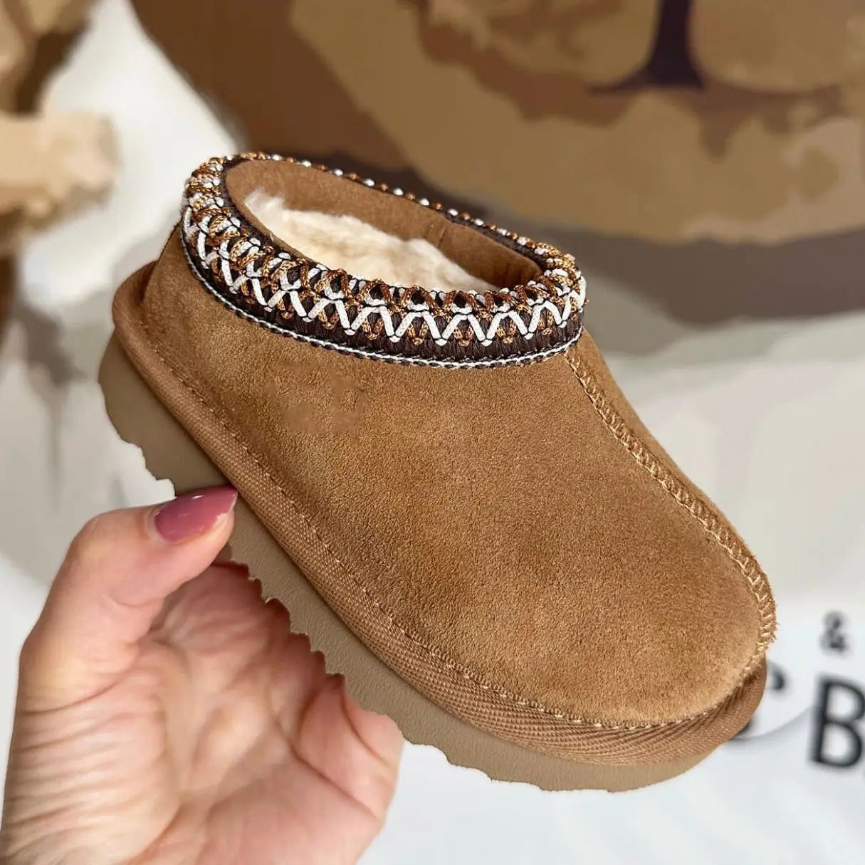 Kids' Suede Snow Boots, Fur-Lined Winter Shoes