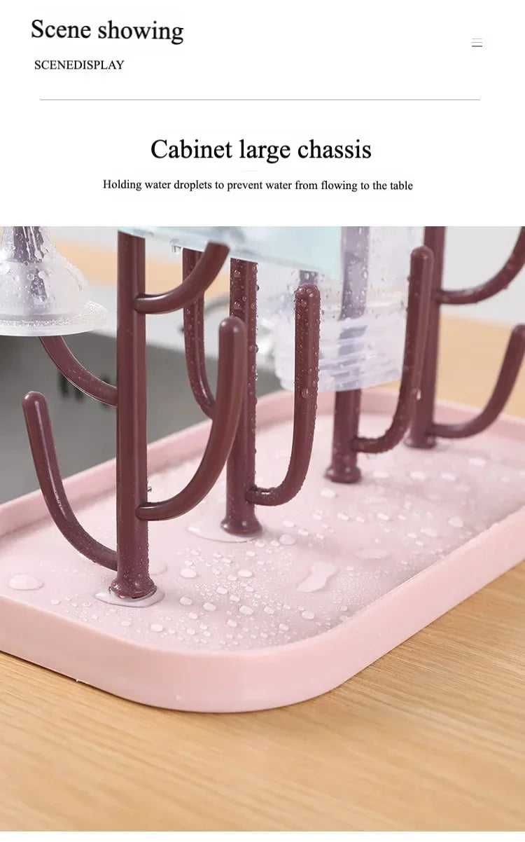 Dust-Free Bottle Shelf Drying Rack