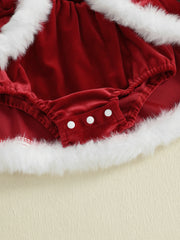 Plush Patchwork Christmas Jumpsuit