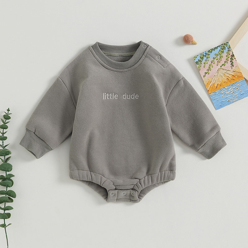 Baby Boys' Letter Embroidery Bodysuit, Fall Sweatshirt