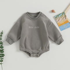 Baby Boys' Letter Embroidery Bodysuit, Fall Sweatshirt