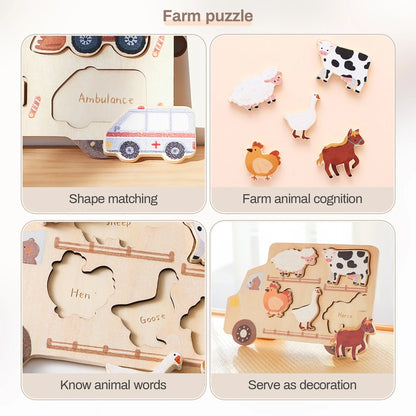 Wooden Animal Puzzles Baby Toys