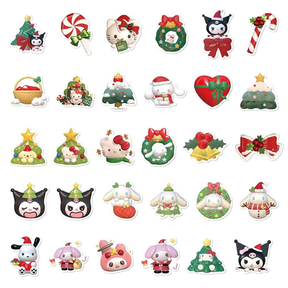 62Pcs Christmas Stickers