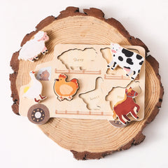 Wooden Animal Puzzles Baby Toys