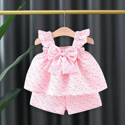 Colorful Dot Sleeve Baby Set