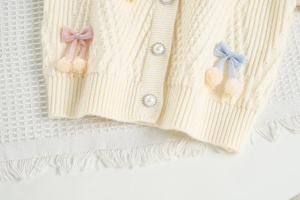 Cute Flower Bow Girls Outfit