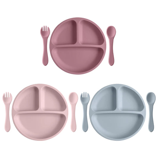 Training Silicone Tableware Set With Spoon Fork - PAMU8