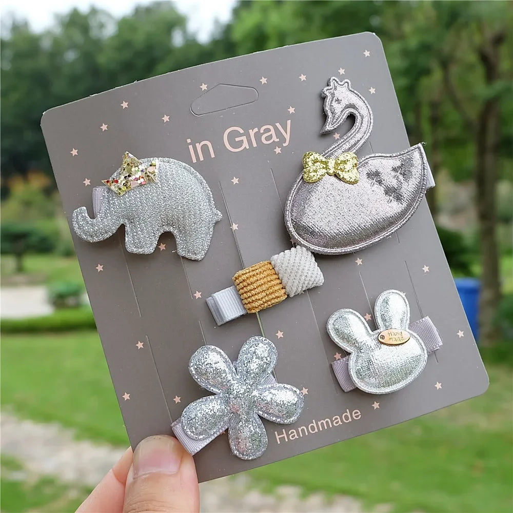 5Pcs/set Cartoon Hairpins