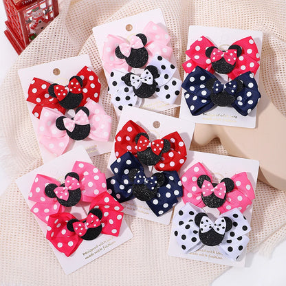 Polka Dot Bow Hair Clips