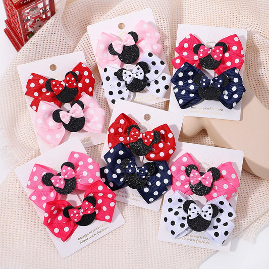 Polka Dot Bow Hair Clips