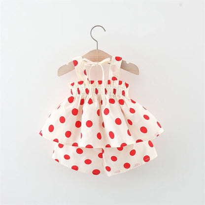 Bow Strap Dot Print Set