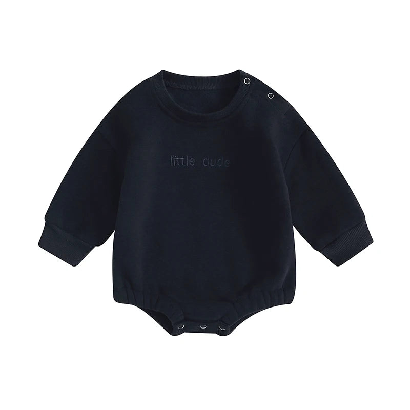 Baby Boys' Letter Embroidery Bodysuit, Fall Sweatshirt