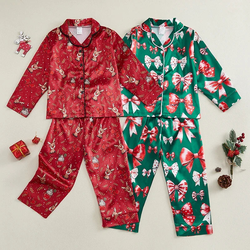 Girls Christmas Pajamas Set