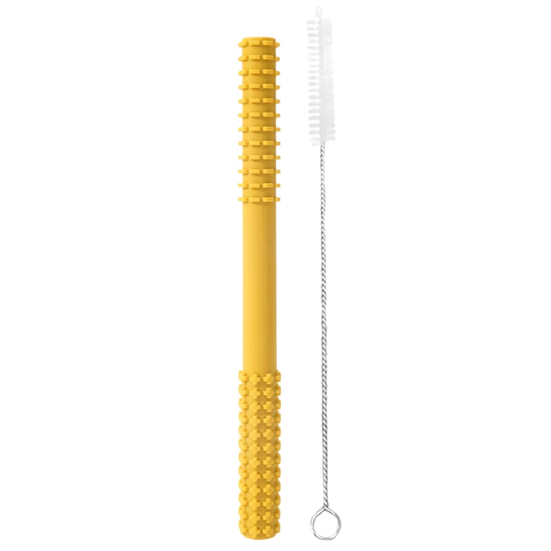 Molar Straw Baby Teether With Brush - PAMU8