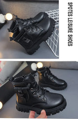 Leather Girls Warm Boots