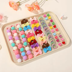 Kids' Bow Hair Ties, 100-Pack Colorful Elastics