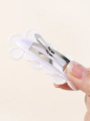 Girls' Embroidered Flower Hair Clips, 2-Piece Set
