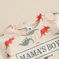 Baby Boys' Dinosaur Romper, Short-Sleeve Summer Bodysuit