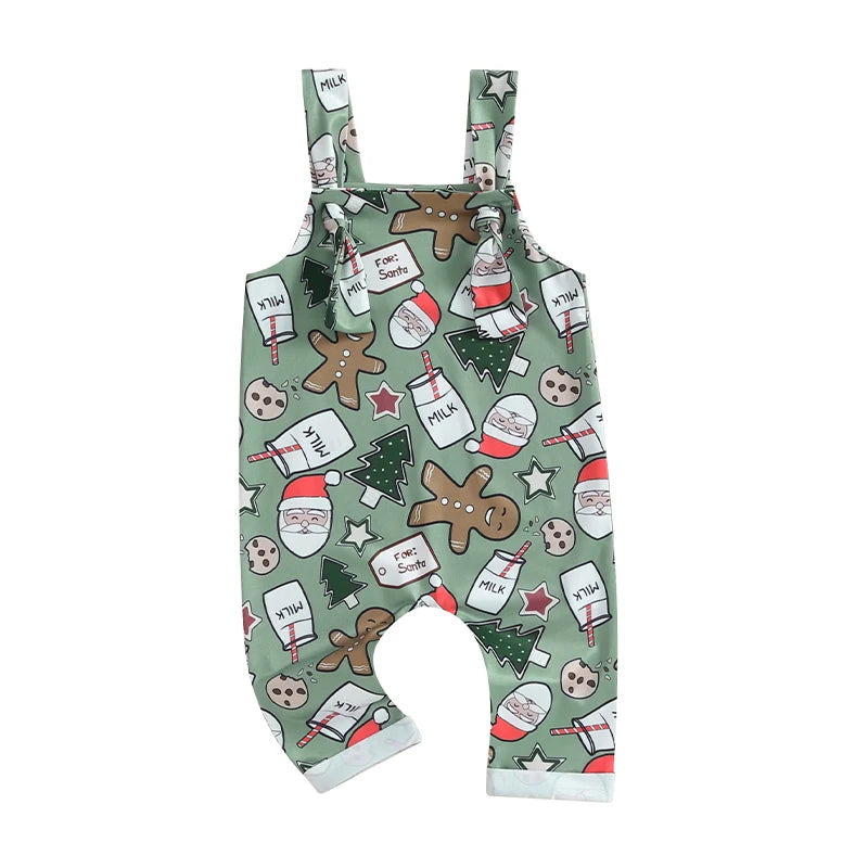 Cartoon Christmas Overall Romper