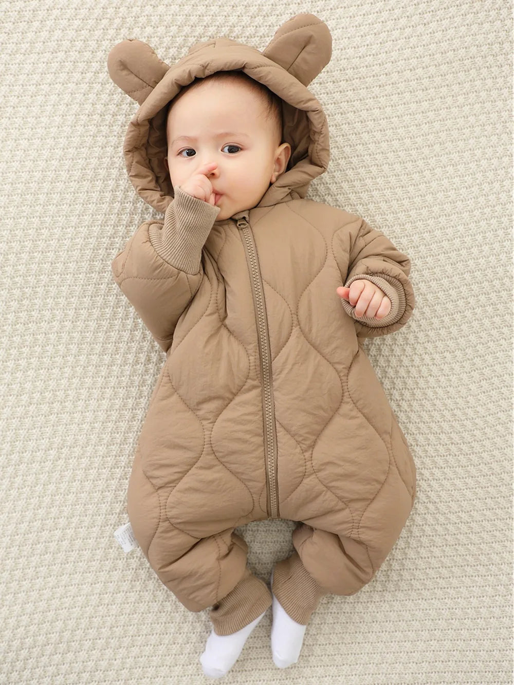 Baby Plush Cotton Jumpsuit, Thick Winter Snowsuit