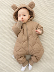 Baby Plush Cotton Jumpsuit, Thick Winter Snowsuit