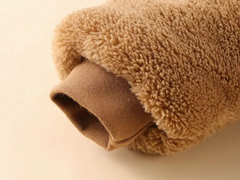Baby Bear Hooded Winter Romper, Warm Cotton Jumpsuit