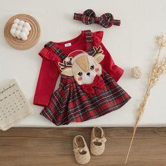 Ruffle Long Sleeve Christmas Romper
