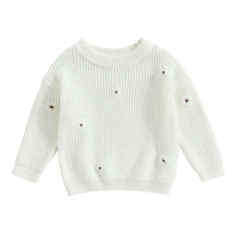 Girls Winter Flower Sweater - PAMU8