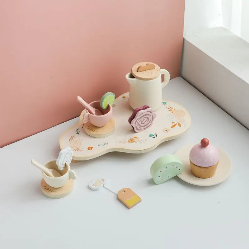 Tea Set Wooden Pretend Play Toys
