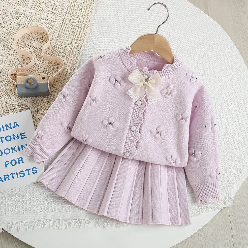 Cute Flower Bow Girls Outfit